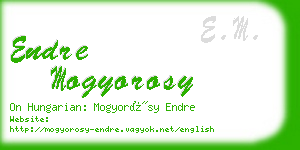 endre mogyorosy business card